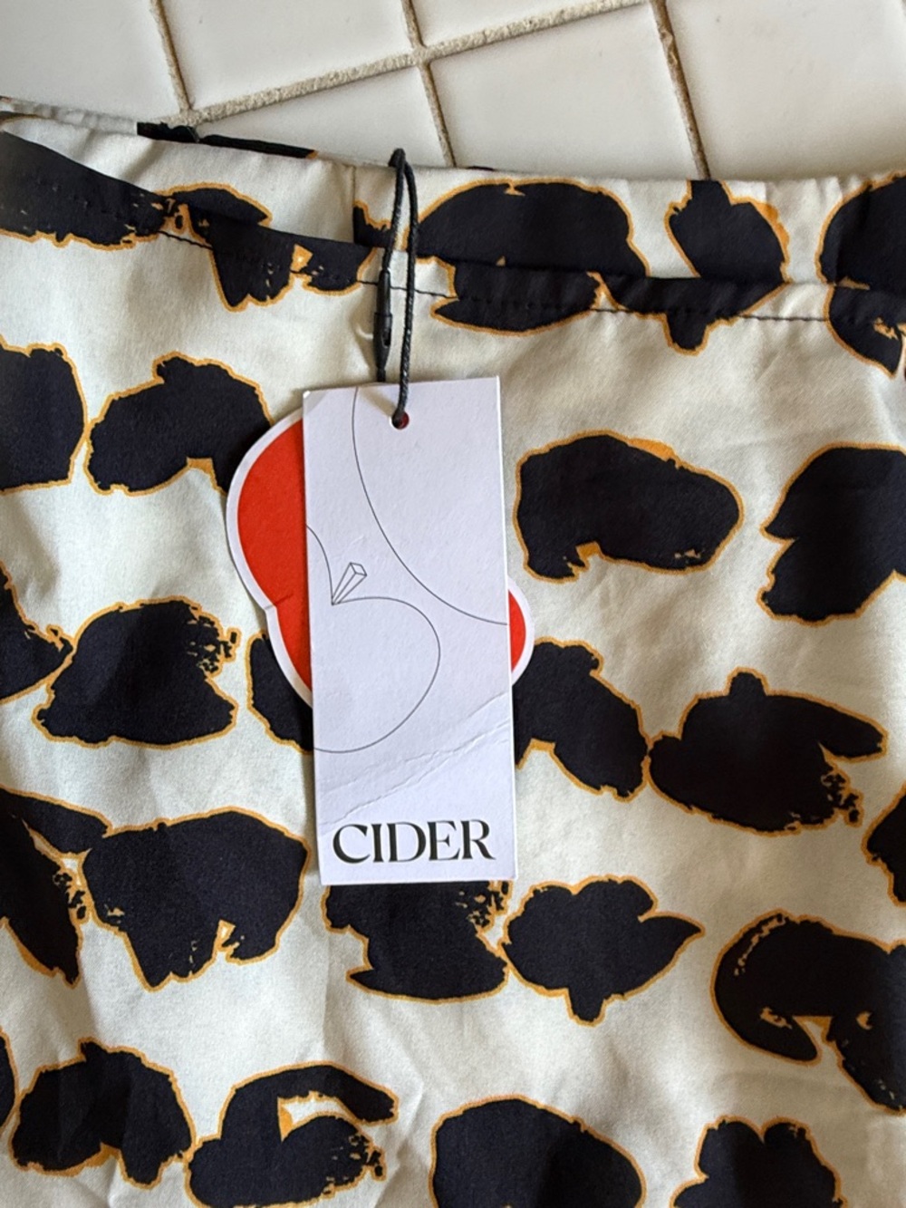 Cider Black & White animal -Print Mini Skirt with Coin Trim-NWT - Picture 2 of 6